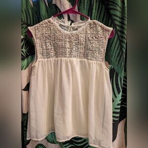 Ivory Chiffon boho FREEWAY Top sz S